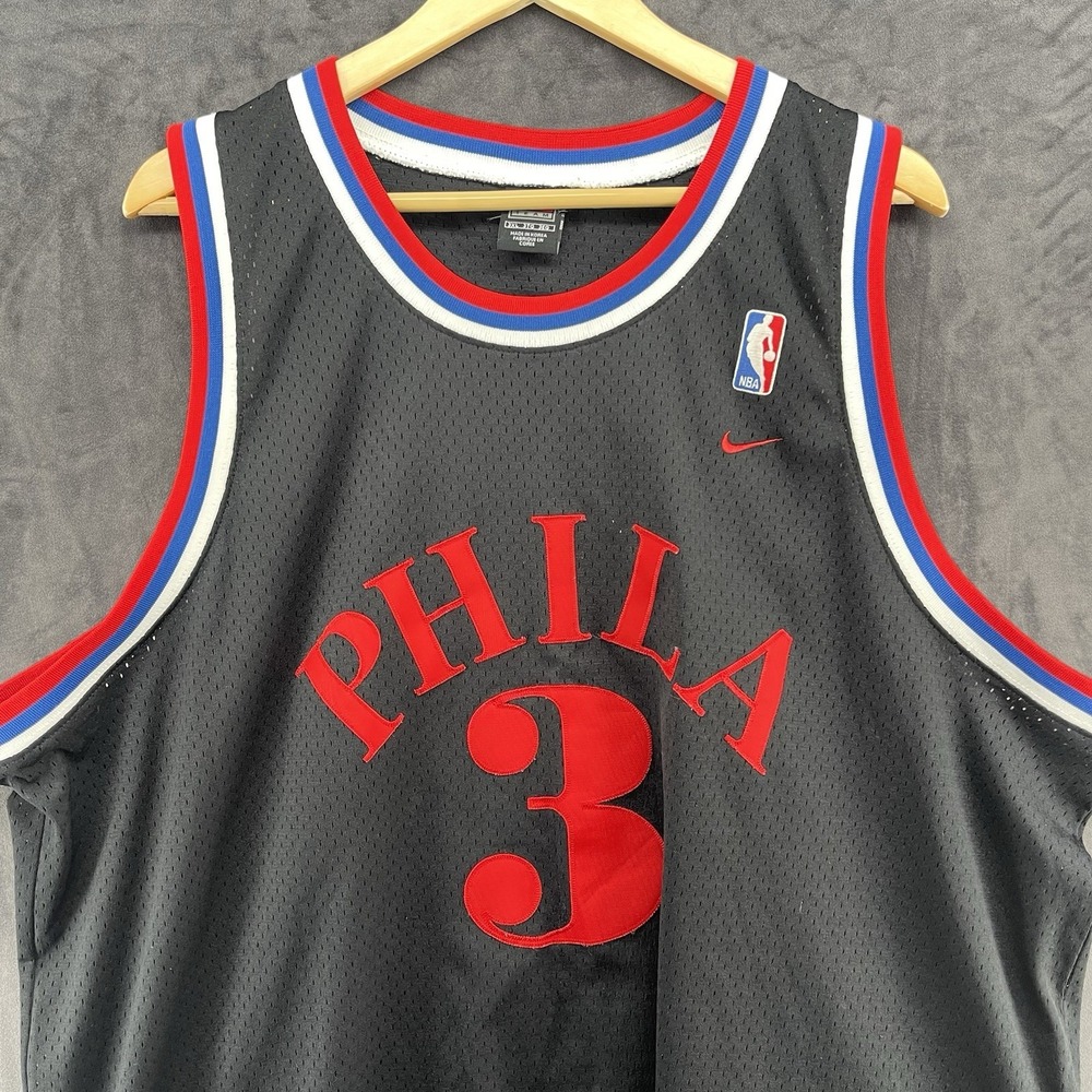 Nike VTG Rare Allen Iverson #3 76ers NBA Jersey Men's 3XL Length +2 1964